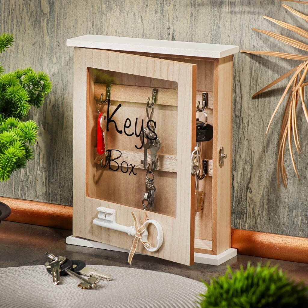 Ключница Ключ, 20х26х5.5 см, МДФ, металл, 6 крючков, Y4-3860