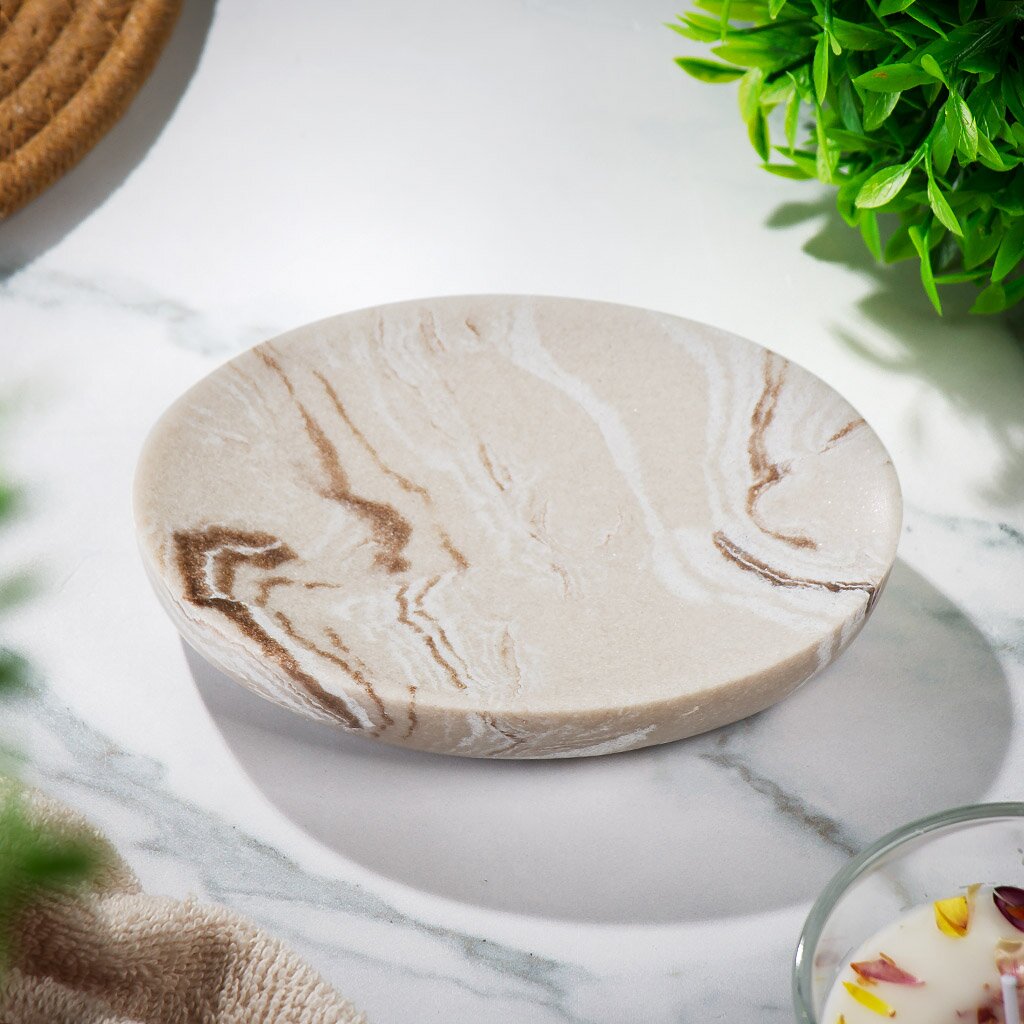  Мыльница настольная, Бони, полистоун, 13x9x2.5 см, BRE0508BA-SD