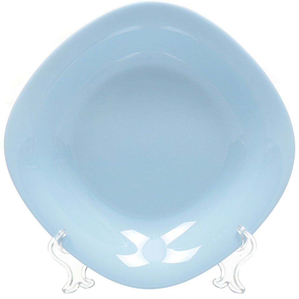   Порядок Тарелка суповая, стеклокерамика, 21 см, квадратная, Carine Light Blue, Luminarc, P4250