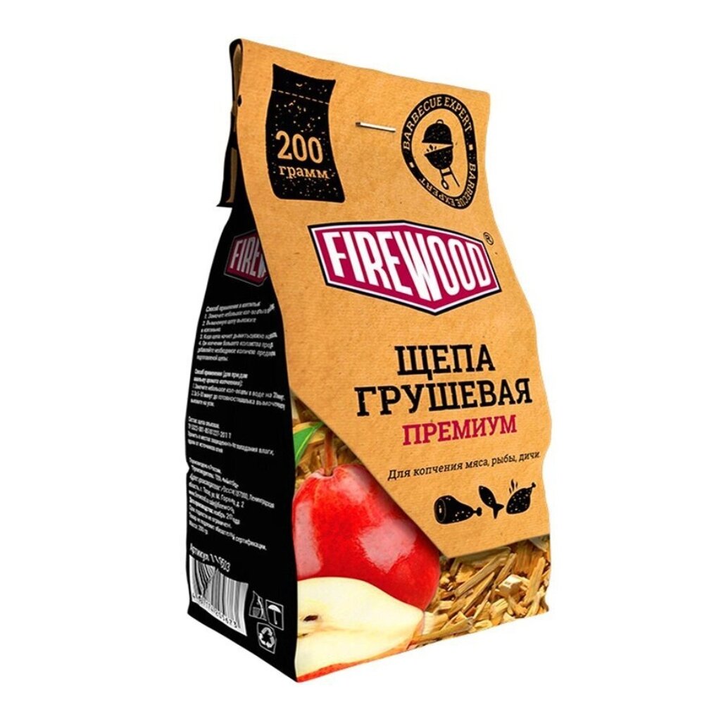Уголь, щепа  Порядок Щепа для коптильни 0.2 кг, груша, Firewood, 110503