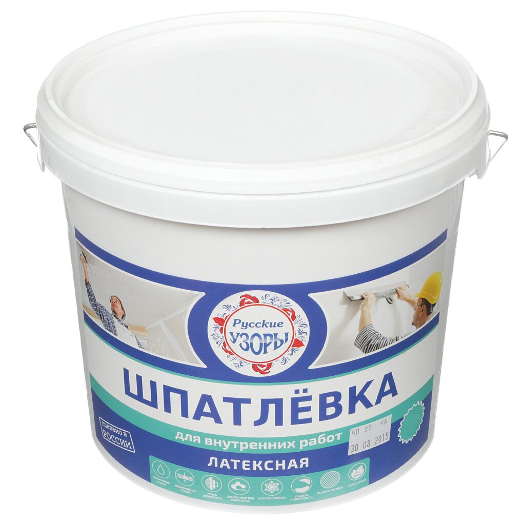 Шпатлевка Русские узоры, латексная, универсальная, для внутренних работ, 8 кг