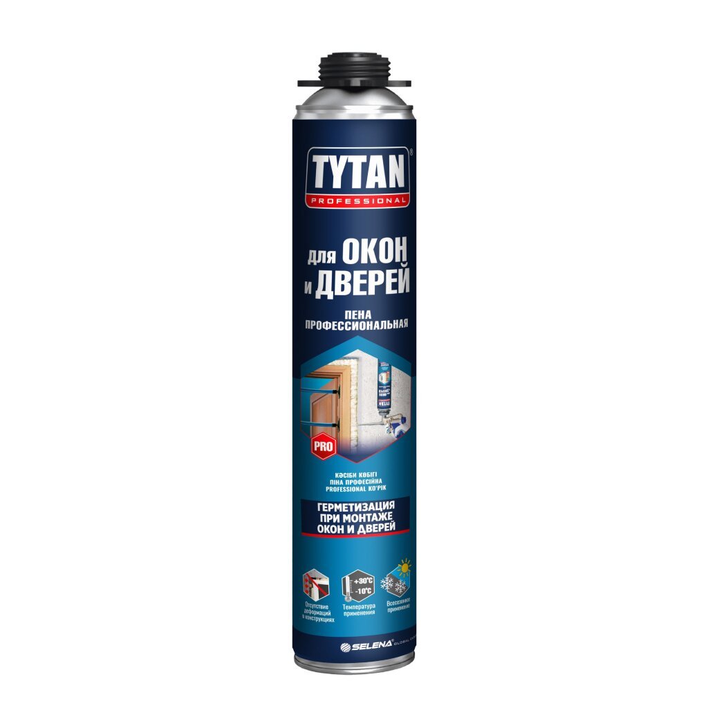 Пена монтажная Tytan, Professional, профессиональная, 750 мл, для окон и дверей, всесезонная, 15539