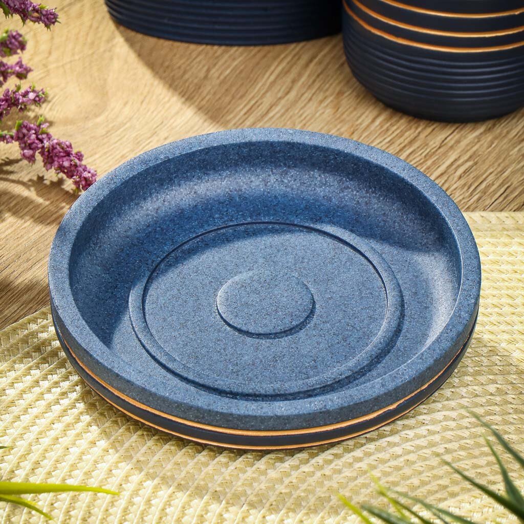  Мыльница настольная, полистоун, 12.3x2.1 см, синяя, RE0998DA-SD