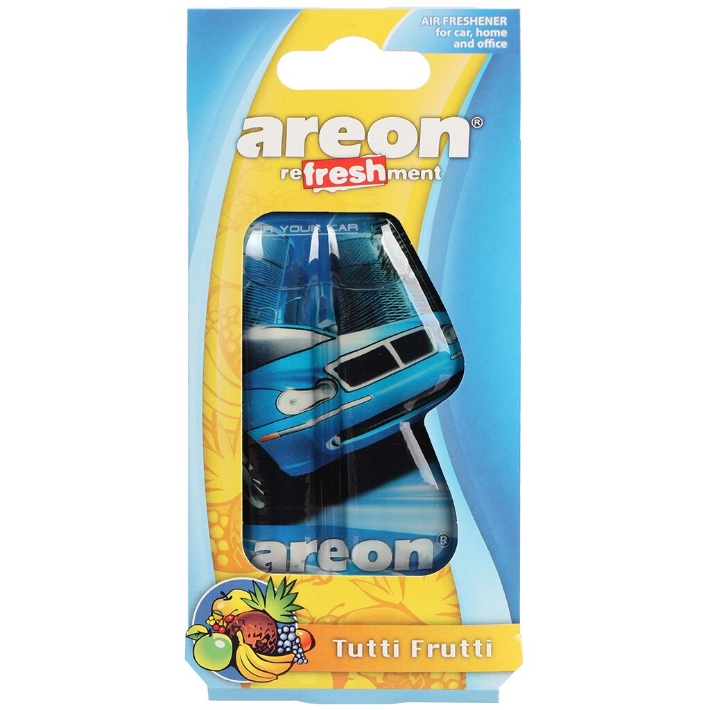 Ароматизатор в машину подвесной, гелевый, Areon, Refreshment Liquid Тутти-фрутти, 8.5 мл, 704-025-906