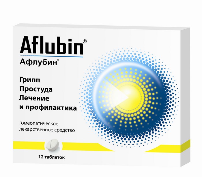 Противопростудные, Грипп, ОРВИ Афлубин гомеопатические таб.лингв. №12