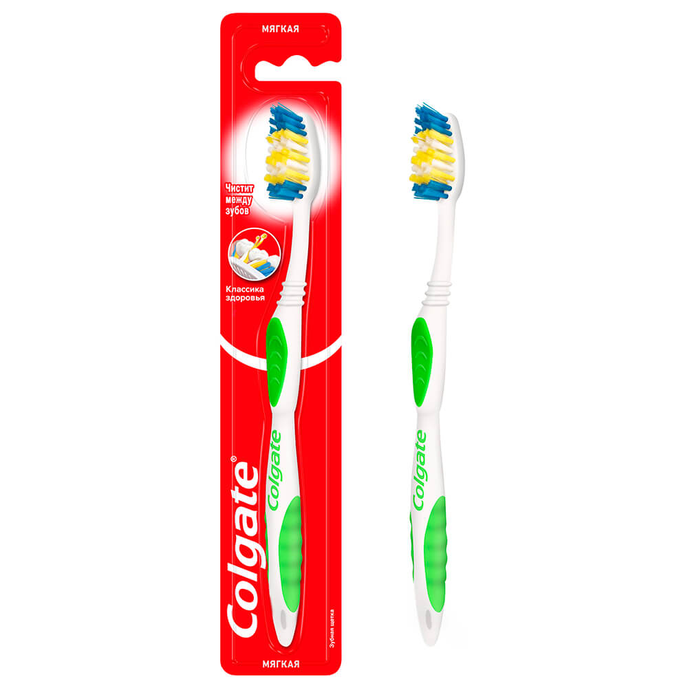 Зубные щетки  Тут Просто Зубная щетка Colgate Классика Здоровья многофункциональная, мягкая