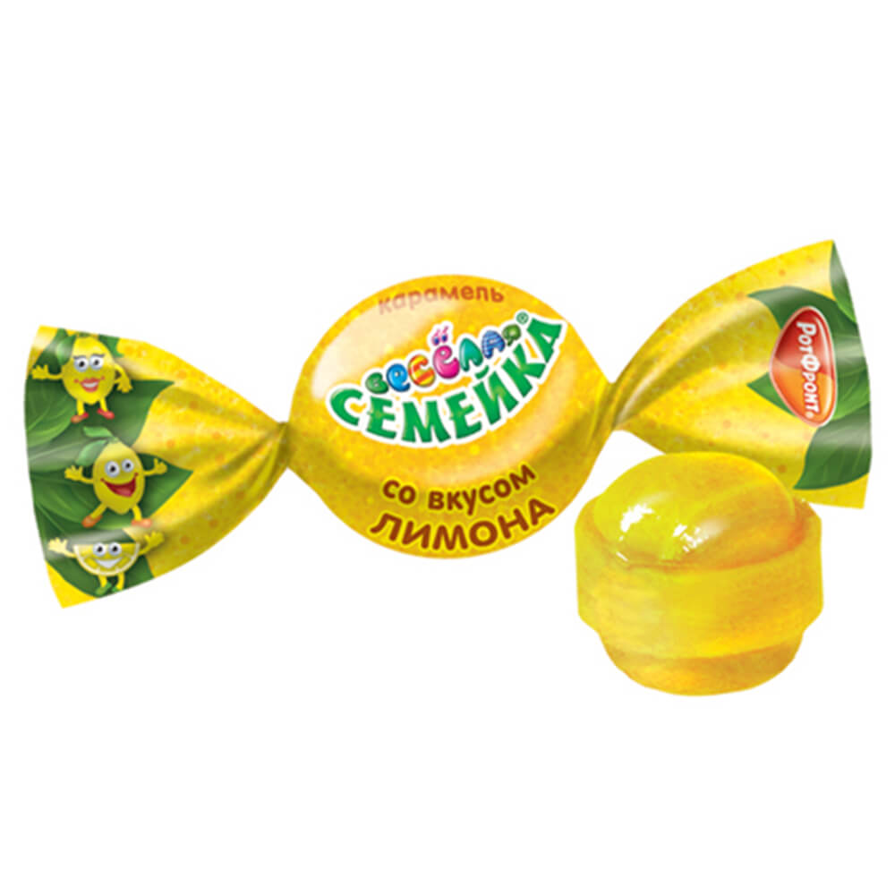 Карамель, леденцы Карамель Веселая Семейка 200г вкус лимона ТАКФ