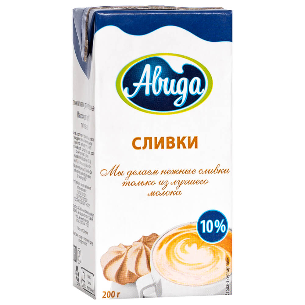 Сливки Авида 200г 10%