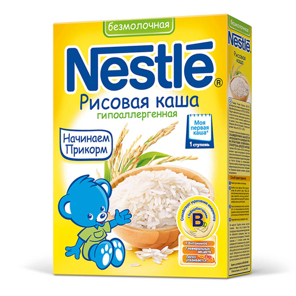   Тут Просто Каша Nestle 200г без молочная рисовая гипоаллергенная с 4 месяцев