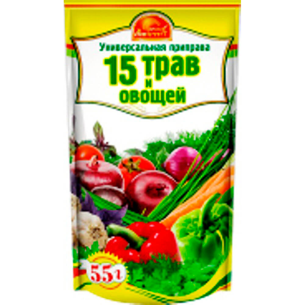 Приправы и специи Приправа Русский аппетит 55г универсальная 15 трав и овощей