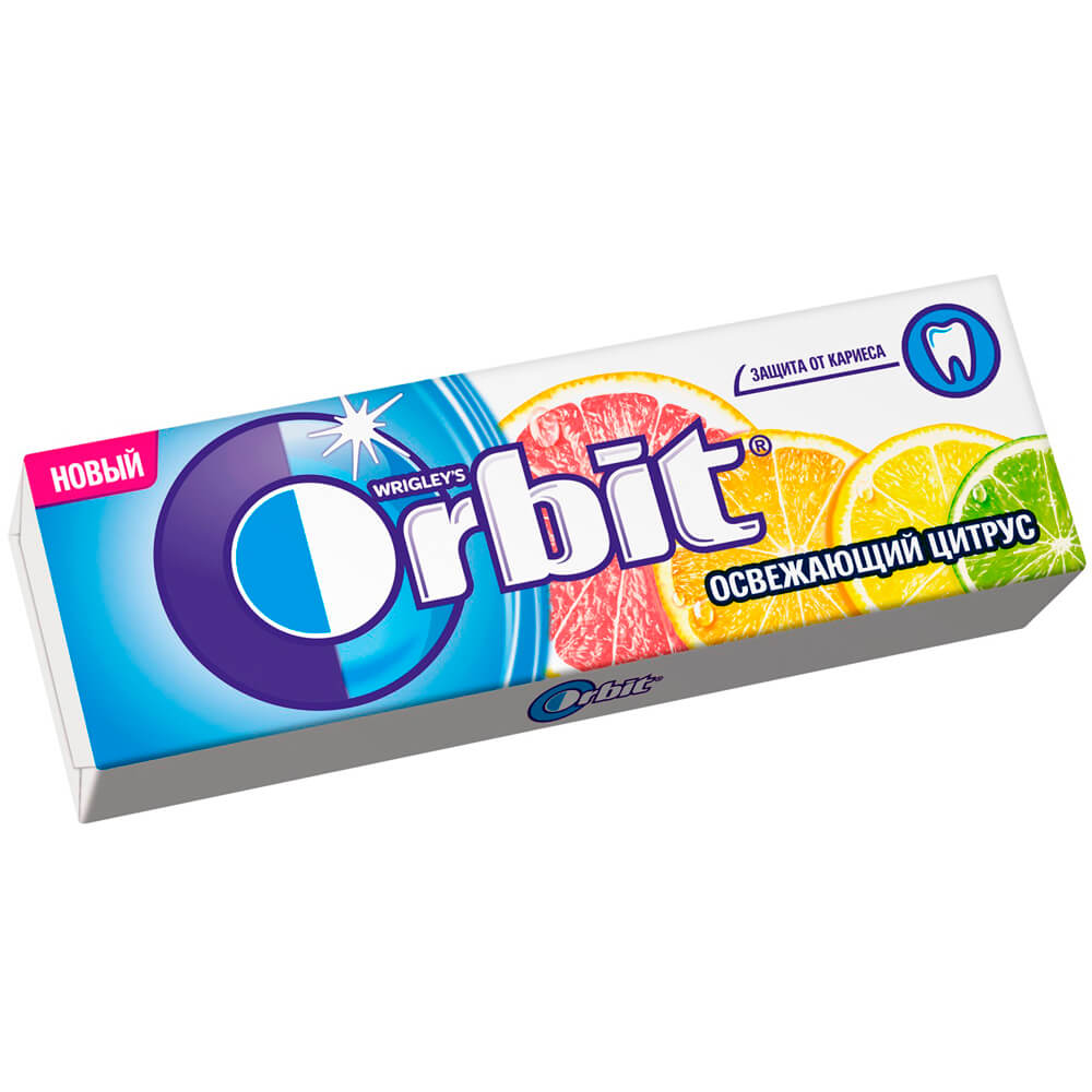 Жевательная резинка  Тут Просто Резинка жевательная Orbit 14г с ароматом цитрусовых подушечки Wrigley`s