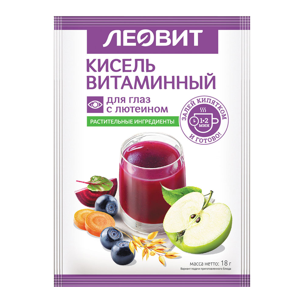   Тут Просто Кисель витаминный для глаз 18г с лютеином леовит