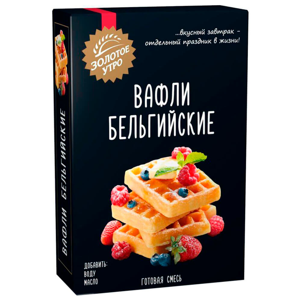Мука и крахмал Смесь мучная Золотое утро 400г бельгийские вафли