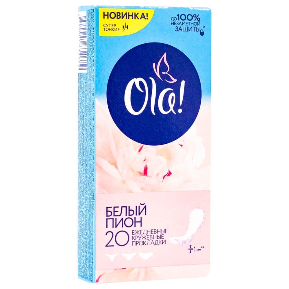 Прокладки ежедневные Ola 20шт лайт белый пион