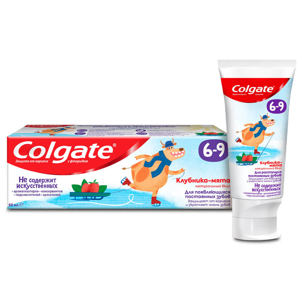 Зубная паста Colgate 60 мл 6-9 Клубника-мята детская с фторидом