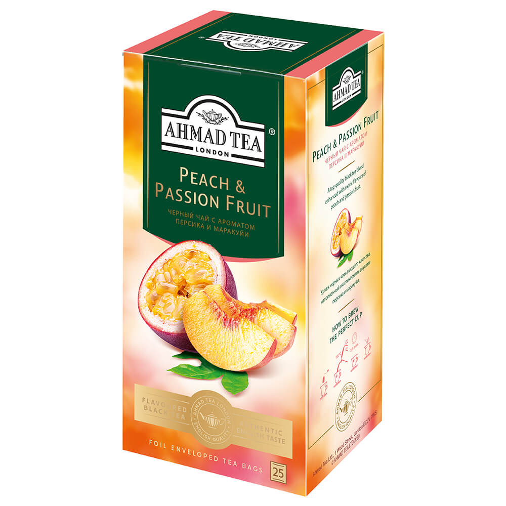 Чай Ahmad Tea 25 пак*1.5 г черный персик-маракуйя