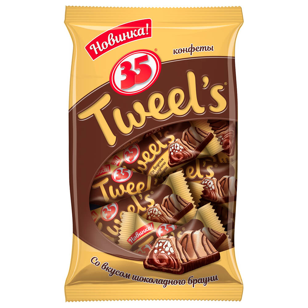 Конфеты 35 Tweels со вкусом шоколадного брауни 280г Essen продакшн пакет