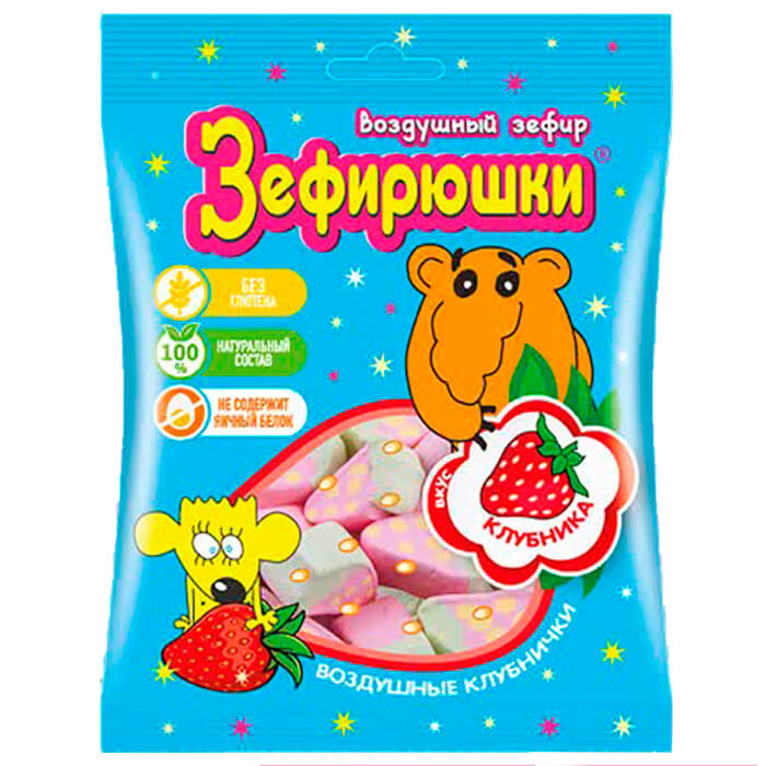Зефир воздушный зефирюшки 40 г клубника сладкая сказка