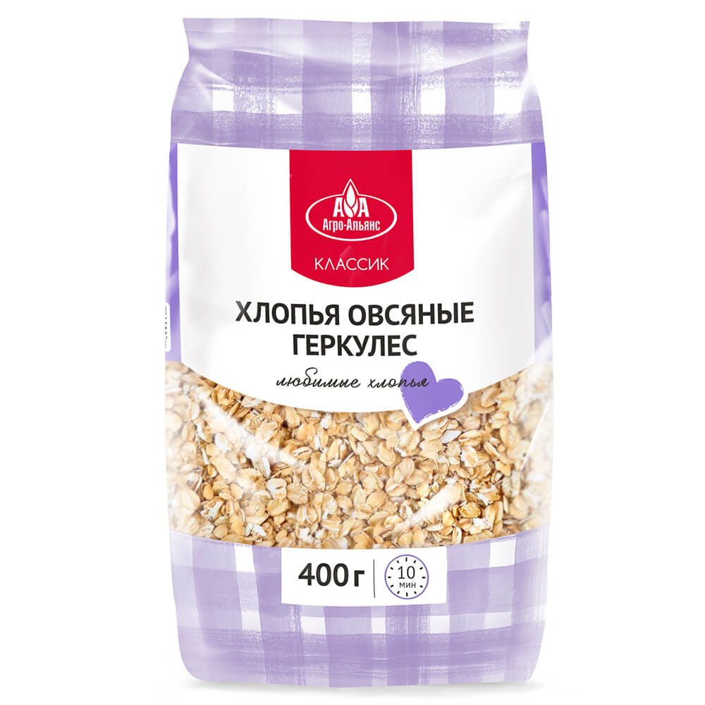 Хлопья овсяные Агро-альянс 400г геркулес м/у