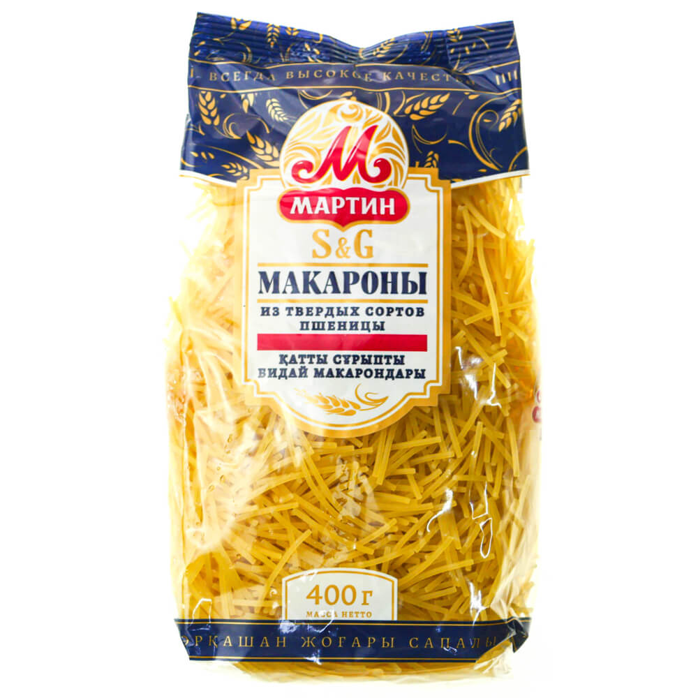 Макароны мартин 400 г вермишель №2 из твердых сортов пшеницы
