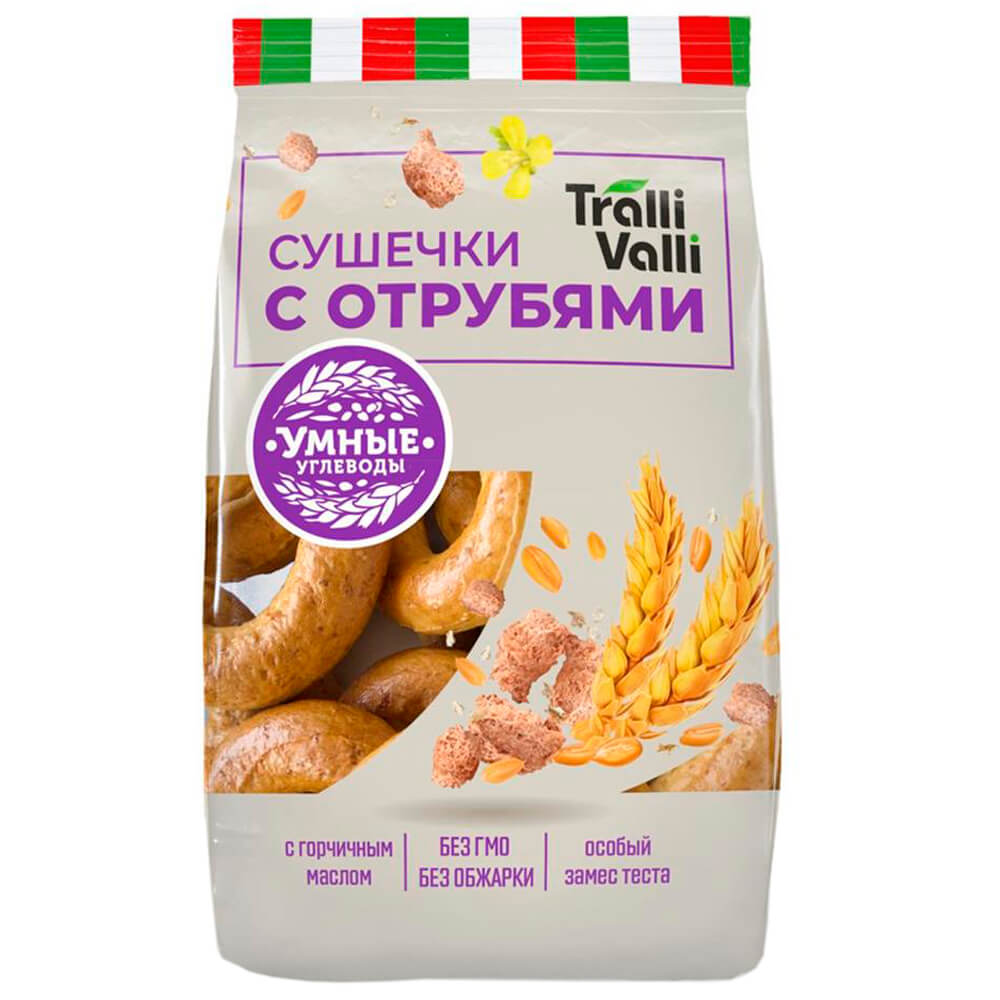 Сухари, баранки, сушки  Тут Просто Сушечки с отрубями 200 г тралли валли