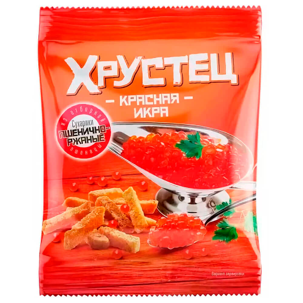 Сухарики крутец 80 г со вкусом красной икры