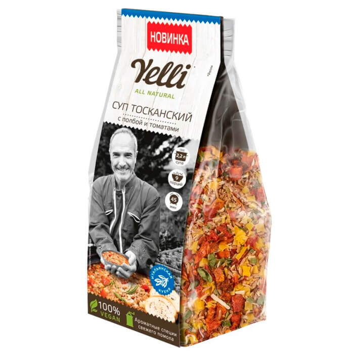 Продукты быстрого приготовления Суп yelli 200 г тосканский с полбой и томатами