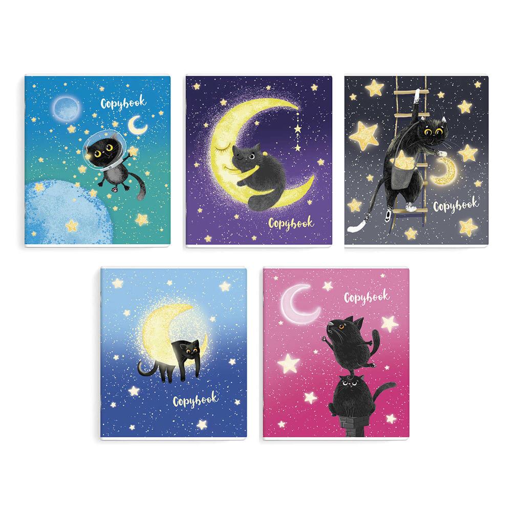 Тетрадь 48 л клетка феникс+ кот на луне ассорти а5 59121
