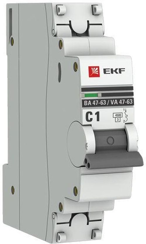  Автоматический выключатель EKF mcb4763-1-01C-pro модульный 1п C 1А 4.5кА ВА 47-63 PROxima