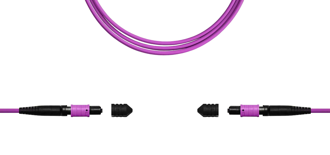 Волоконно-оптическая сборка 50/125, 12 волокон TELCORD ШОС-3.0-12-MPO/U(f)-MPO/U(f)-B-MM504-3м-LSZH-MG MPO/UPC Female-MPO/UPC Female, тип B, MM50(OM4)