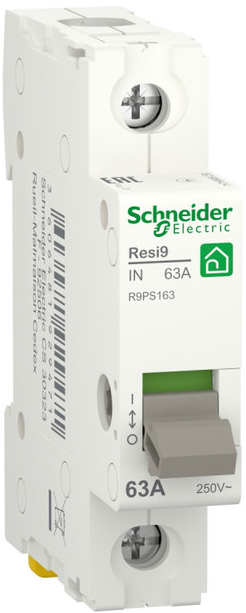 Выключатель нагрузки Schneider Electric RESI9 R9PS163 (мод. рубильник) 63А 1P