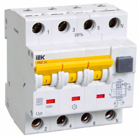 Автоматический выключатель IEK MAD22-6-025-C-30 дифференциальный 34 C25 30мА