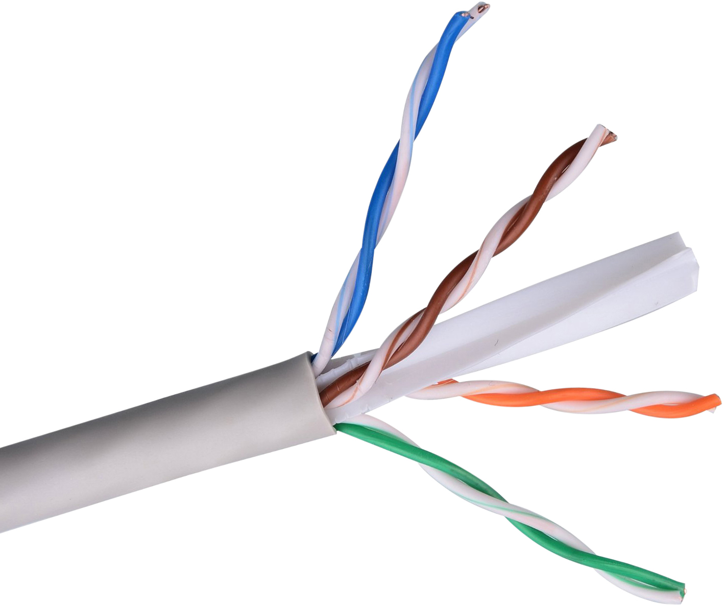 Кабель витая пара U/UTP 6 кат. 4 пары ITK LC1-C604-111 23AWG(0.55 мм), медь, одножильный (solid), внутренний, PVC, серый, уп/305м ''GREEN''