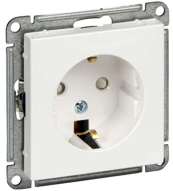 Розетка Schneider Electric RS16-152-1-86 Wessen 59 с/з с защитными шторками, белый