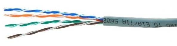 Кабель витая пара U/UTP 5e кат. 4 пары Cablexpert UPC-5040E-SOL 26AWG(0.40 мм), омедненный алюминий (CCA), одножильный (solid), внутренний, PVC, серый