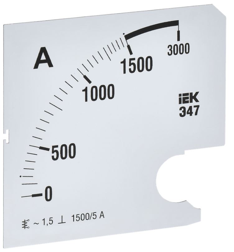  Шкала сменная IEK IPA20D-SC-1500 для амперметра Э47 1500/5А-1,5 96х96мм