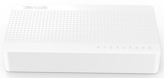 Коммутатор Tenda S108 8хRJ45, 10/100 Мбит/сек, пластик, белый
