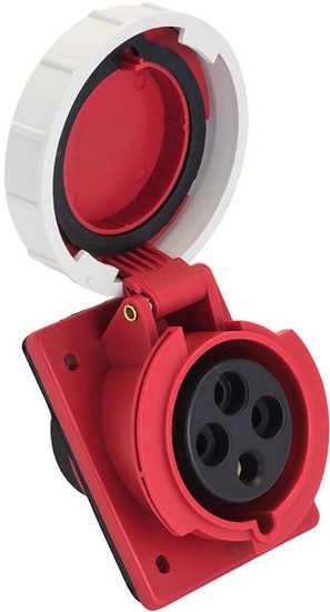 Розетка стационарная внутренняя EKF ps-4142-16-380 угловая 4142 3Р+РЕ 16А 380В IP67