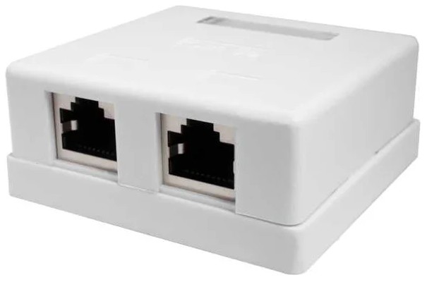 Розетка настенная SUPRLAN 10-0308-1 накладная RJ45 2 кат.5E FTP белый