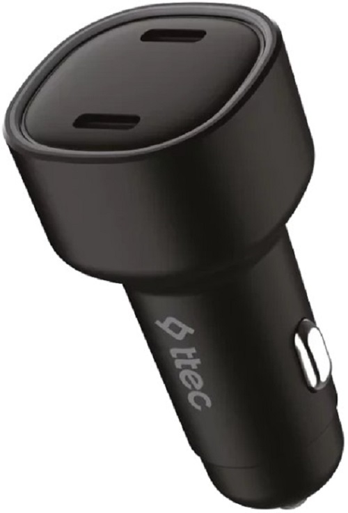 Зарядное устройство автомобильное TTEC 2CKP03S Duo, PD 60W, USB-C+USB-C, цвет: черный