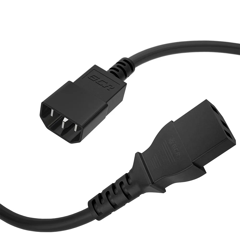 Кабель питания Greenconnect GCR-54331 удлинитель 5.0m, С13 - С14, черный, 3*0,75mm