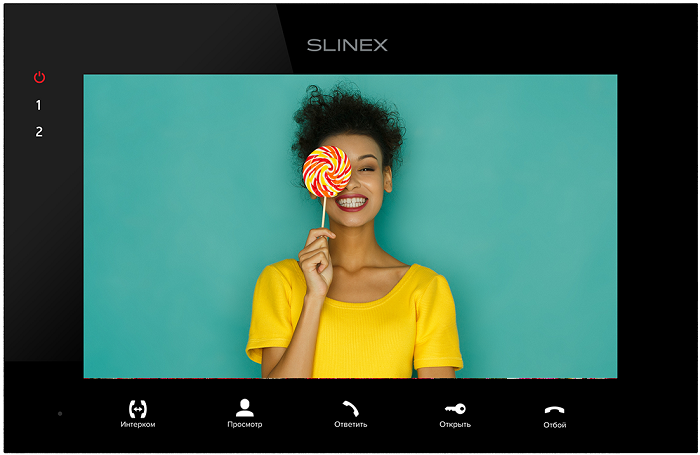 Видеодомофон Slinex SQ-07MTHD Black цветной, настенный, 7 сенсорный TFT LCD дисплей 16:9, разрешение экрана 1024х600