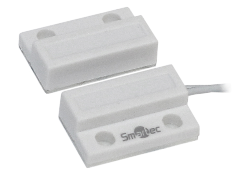 Датчик Smartec ST-DM110NO-WT магнитоконтактный, НР, белый, накладной для деревянных дверей, миниатюрный, зазор 20 мм