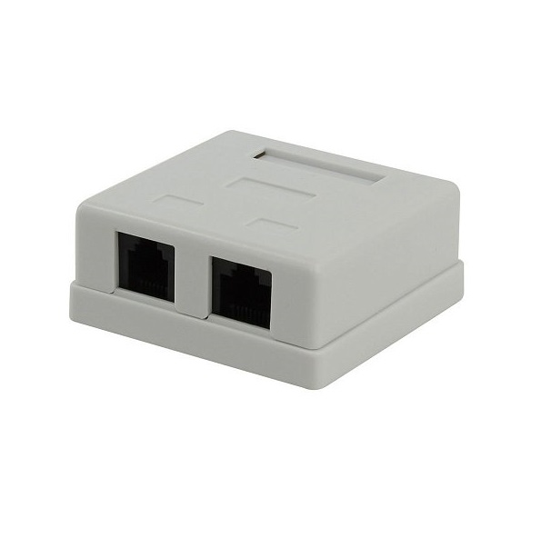 Розетка Cablexpert NA-TA/1 RJ45+RJ11 кат.5e UTP внешняя 2 порта, 110&Krone