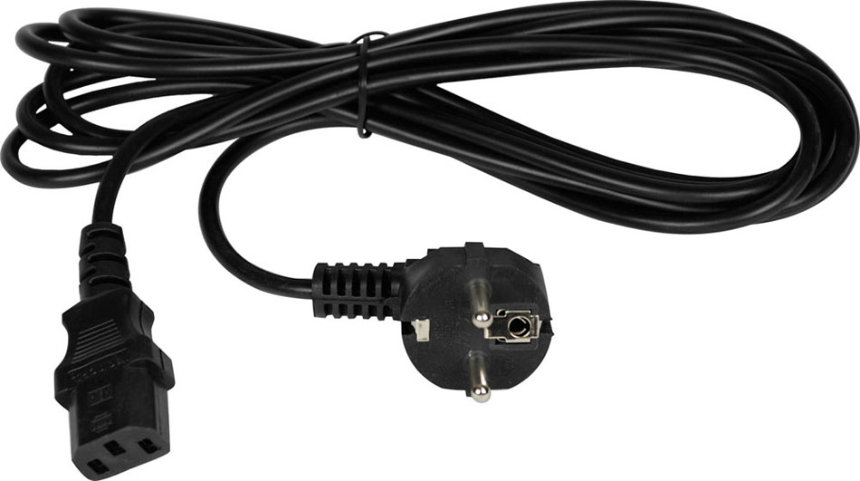 Кабель питания TLK TLK-PCC06-018 евровилка с заземлением, 6А, 1,8м