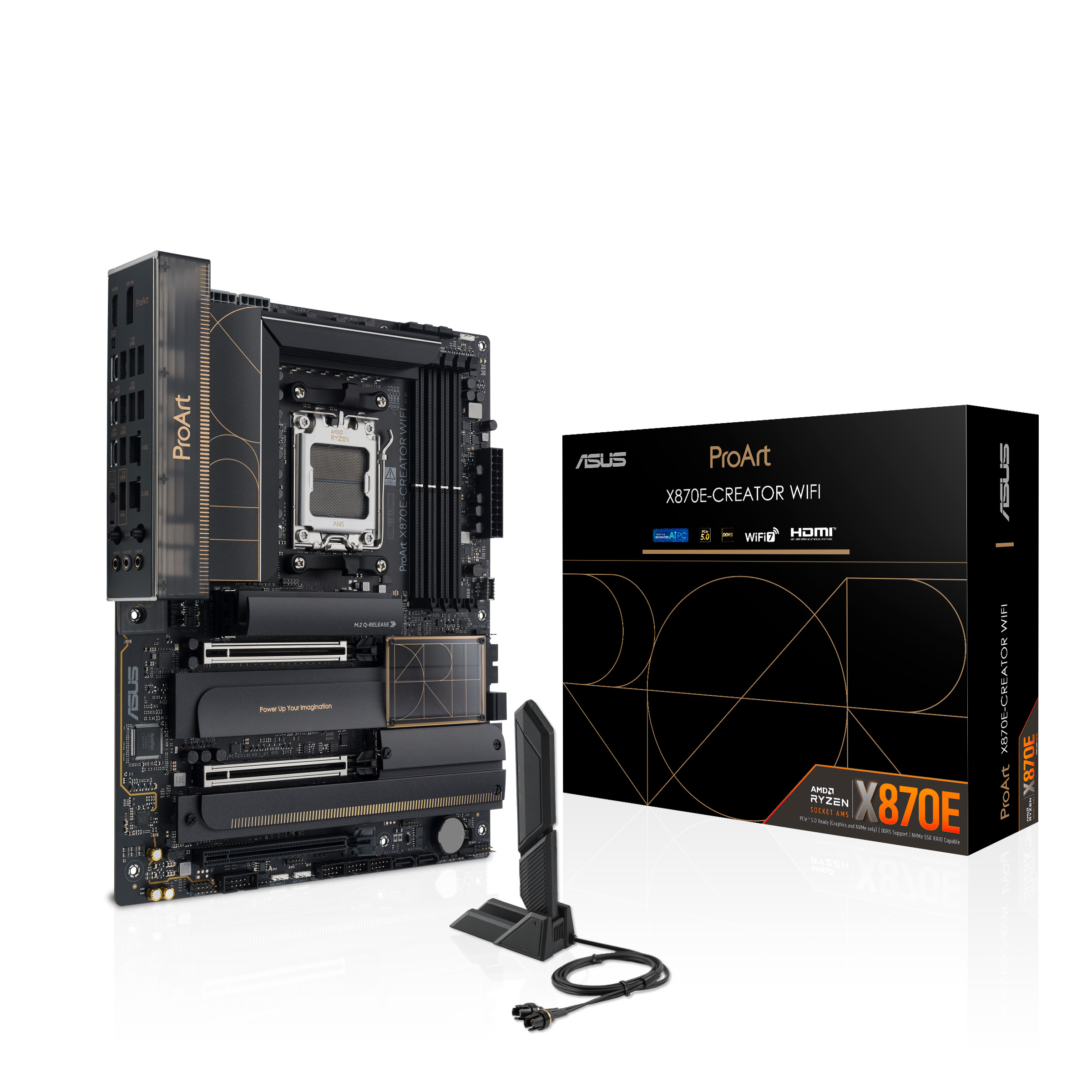 Материнская плата ATX ASUS PROART X870E-CREATOR WIFI (AM5, AMD X870, 4*DDR5 (8000), 4*SATA 6G RAID,