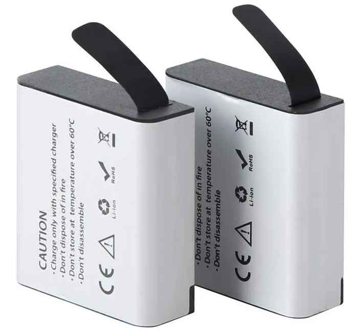 Батарея аккумуляторная AKASO SYZ0066-BK-01 для экшн-камеры AKASO Brave 4 Pro/V50X, 2x1350 мАч с двойным зарядным устройством USB