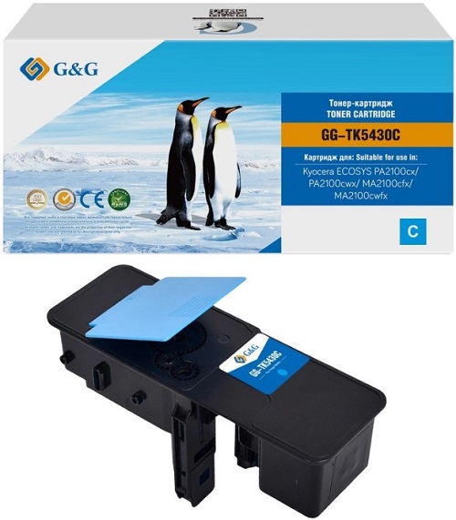 Картридж лазерный G&G TK-5430C голубой (1250стр.) для Kyocera Ecosys PA2100cx/PA2100cwx/MA2100cfx/MA2100cwfx