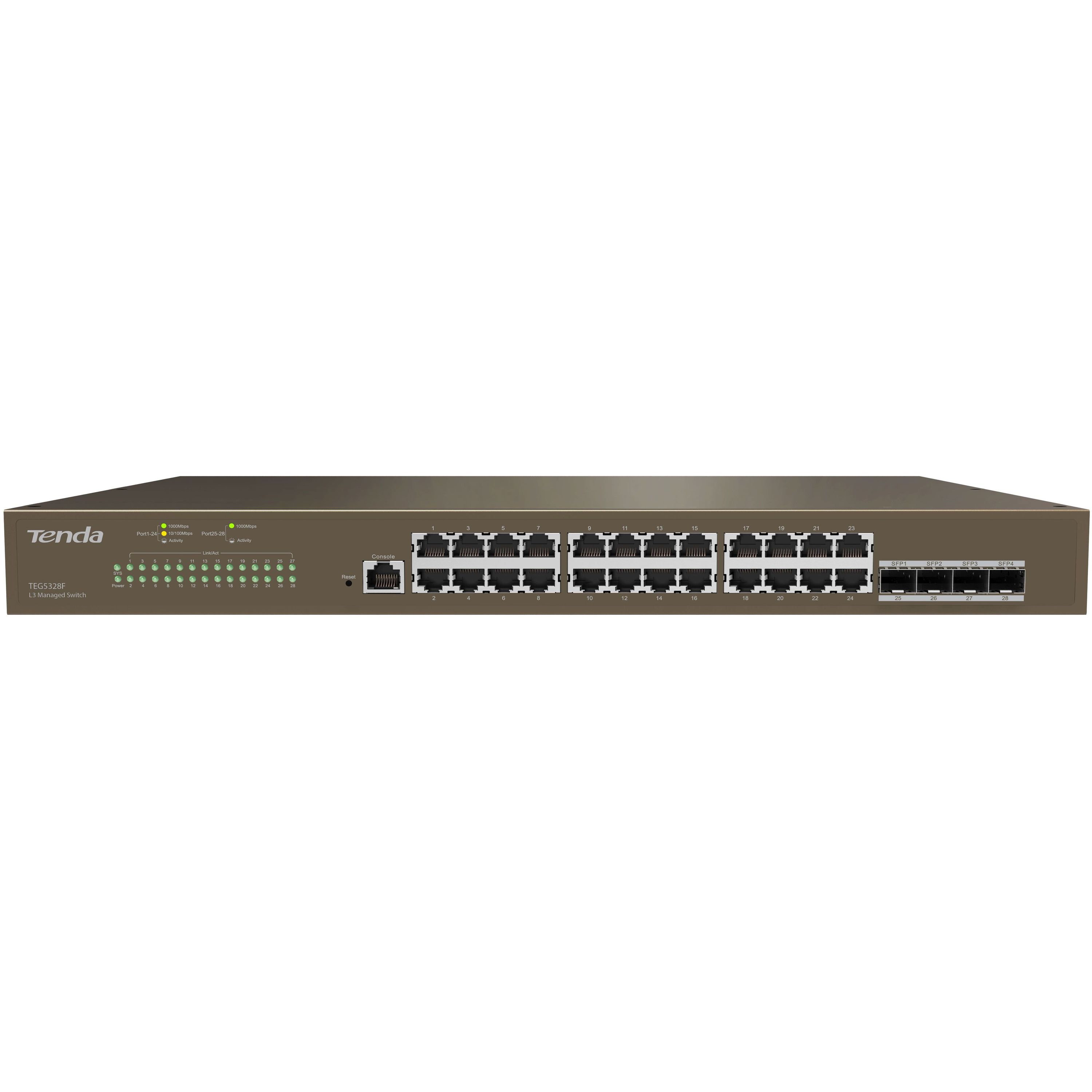  Коммутатор управляемый IP-Com G5328F 3 уровня L3, 28 портов, 24x1 Гбит/с, SFP+ 4x10 Гбит/с, установка в стойку 1U