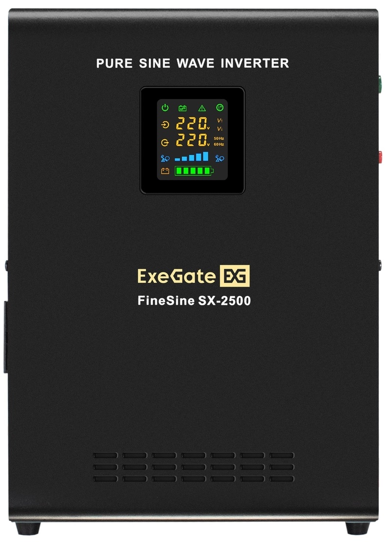 Комплект Exegate FineSine SX-2500.LCD.AVR.2SH EX296614RUS ИБП EX296002RUS + батарея 45Aч EX285666RUS 2шт (инвертор, синус, для котла, настенный) 2500V